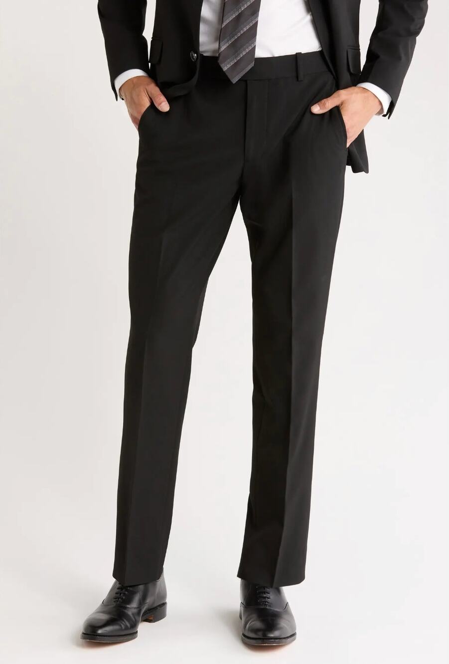 THE SAVILE ROW Mens Berwick Slim Straight Dress Pants 30X30 Black NWOT